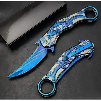 Ejderha Desenli Auto Kamp Çakısı