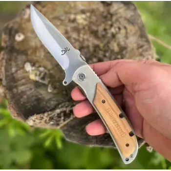 Knivox Browning 338 Ahşap Kabze Survival Kamp Çakısı