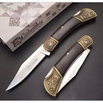 Knivox Columbia Company A1030-B Nakış İşlemeli Manuel Kamp Çakısı