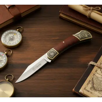 Knivox Columbia Company A1030-B Nakışlı İşlemeli Manuel Kamp Çakısı