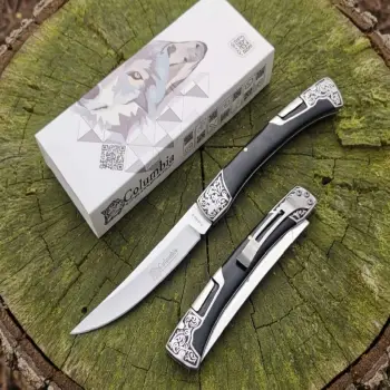Knivox Columbia Company A3165-B İşlemeli Manuel Kamp Çakısı