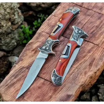 Knivox Columbia Company A3207-A Gravür İşlemeli Manuel Kamp Çakısı