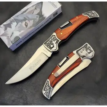 Knivox Columbia Company A3209-A İşlemeli Manuel Kamp Çakısı