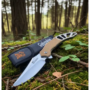 Knivox Columbia Company A3390-B Fixed Blade Brown Auto Kamp Çakısı