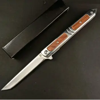 Knivox M390 Ahşap Çelik Tanto Kamp Çakısı