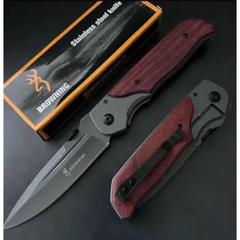 Knivox Browning DA50 Ahşap Kabze Kamp Çakısı