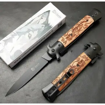 Knivox Columbia Company Ejderha İşlemeli Kamp Çakısı