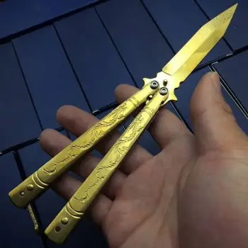 Knivox Benchmade Gold Ejderha Desenli Kelebek Çakı