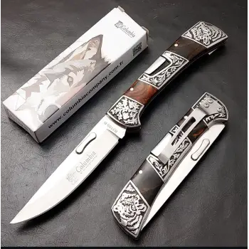 Knivox Columbia Company İşlemeli A3159B Kamp Çakısı