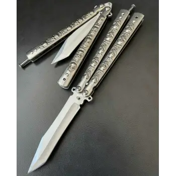 Knivox Benchmade Silver Kuru Kafa Desenli Kelebek Çakı