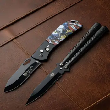 Knivox Benchmade Siyah ve Düğmeli Kelebek Seti