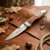 Knivox Columbia Company A3946-C Ahşap Kabze Manuel Kamp Çakısı