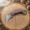 Fixed Blade Survival Ahşap Kabze Katlanır Karambit