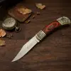Knivox A1010-A İşlemeli Ahşap Kabze Kamp Çakısı