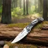 Knivox MB-3951-B Gravür İşlemeli Ahşap Kabze Kamp Çakısı