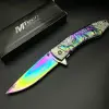 Knivox MT-1005D Gökkuşağı Kurt İşlemeli Kamp Çakısı