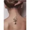 Kuşların Yuvasıdır Ağaçlar Tattoo Geçici Dövme Şablonları Kına Kalıpları