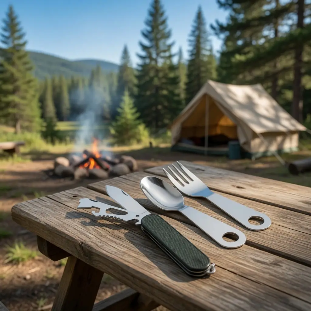 Knivox Çok Amaçlı Çakı ve Çatal Kaşık Seti