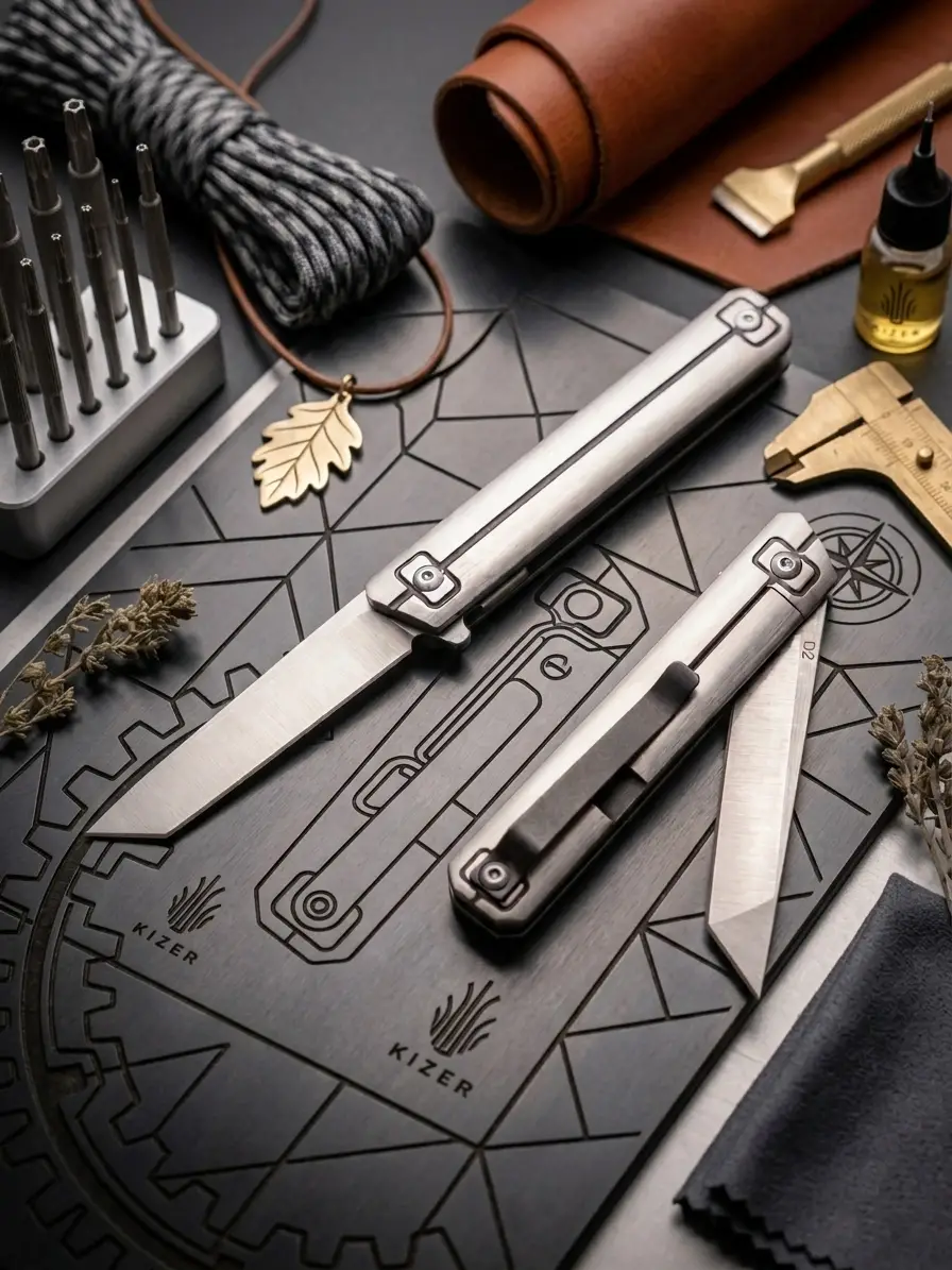 Knivox Browning Profesyonel Tanto Namlu D2 Çelik Çakı - Ultra İnce Tasarım