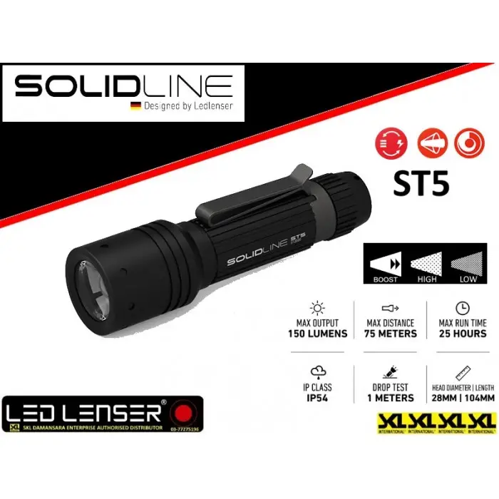 Knivox Ledlenser Solidline ST5 150 Lümen Kompakt El Feneri