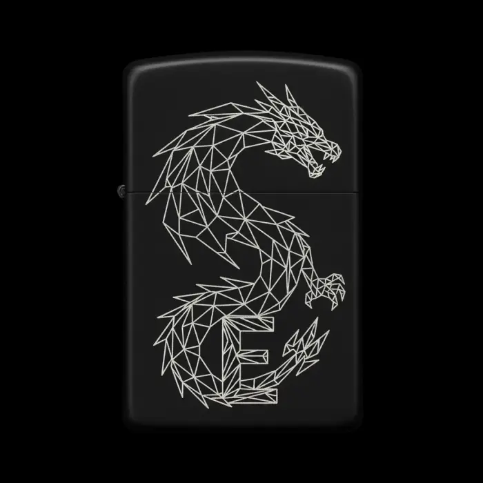 Benzinli Çakmak Ejderha Figürlü E Harfli Tasarım - V86