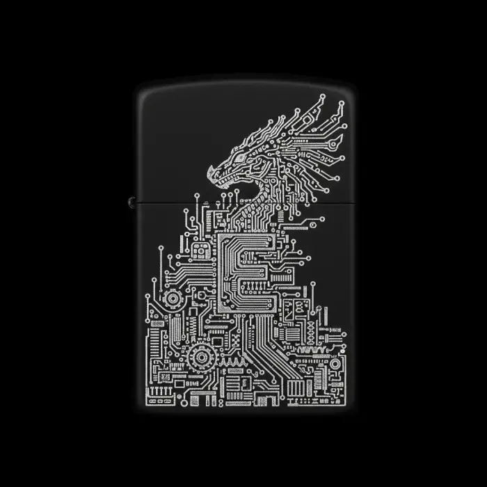 Benzinli Çakmak Ejderha Figürlü E Harfli Tasarım - V88