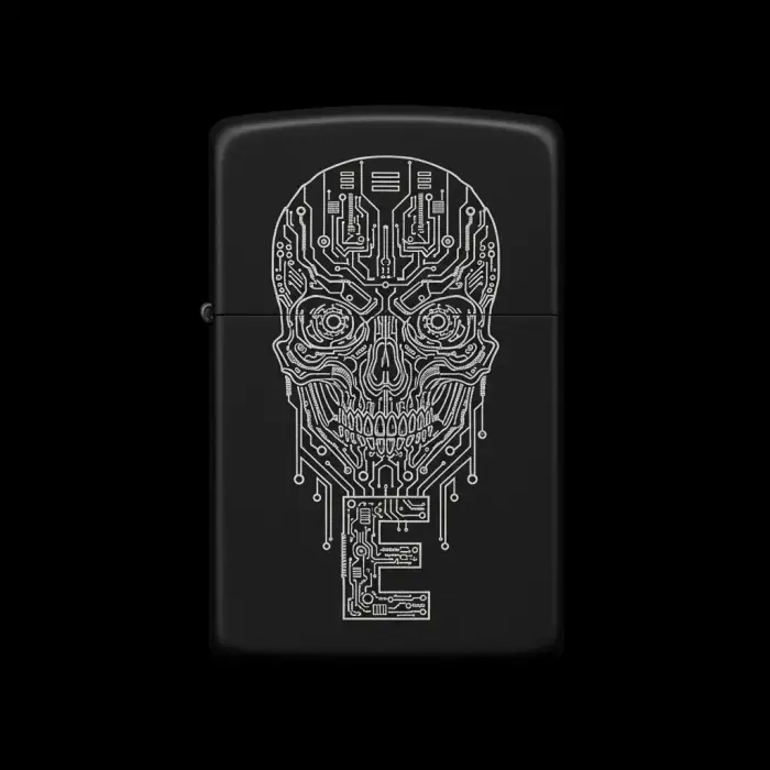 Benzinli Çakmak Kuru Kafa Figürlü E Harfli Tasarım - V22