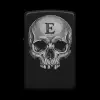 Benzinli Çakmak Kuru Kafa Figürlü E Harfli Tasarım - V11