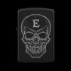 Benzinli Çakmak Kuru Kafa Figürlü E Harfli Tasarım - V5