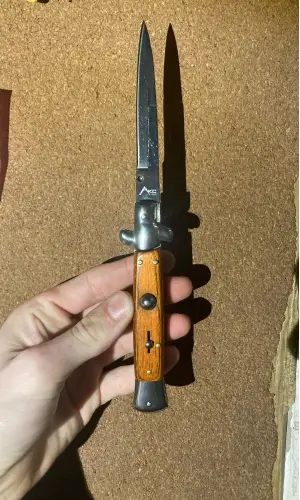 Akc 33cm İtalyan Sustalı Stiletto Siyah