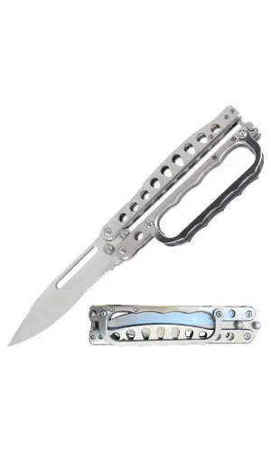 AlsepeteAvm Ejderha Desenli Kelebek Bıçak – Bodyguard Punch Hediyeli