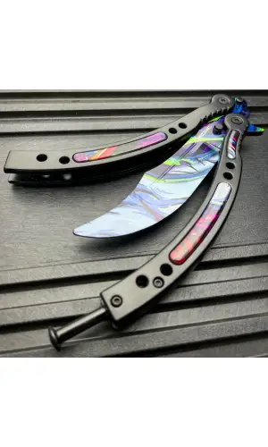 AlsepeteAvm Dal Desenli Kelebek Bıçak – Doğa Teması