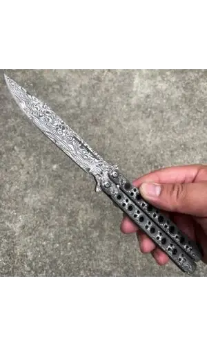 AlsepeteAvm Gökkuşağı Ejderha Desenli Kelebek Çakı – Punch Hediyeli