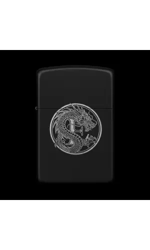 Benzinli Çakmak Ejderha Figürlü E Harfli Tasarım - V34