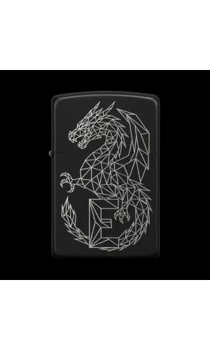 Benzinli Çakmak Ejderha Figürlü E Harfli Tasarım - V43