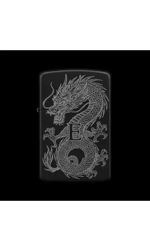 Benzinli Çakmak Ejderha Figürlü E Harfli Tasarım - V50