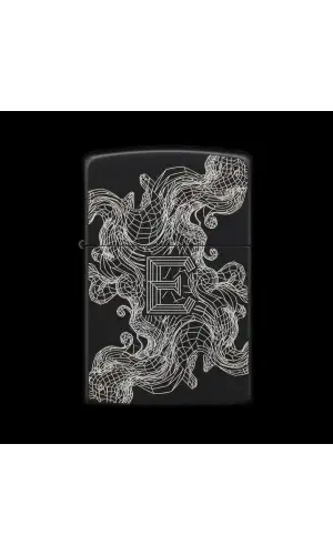 Benzinli Çakmak Ejderha Figürlü E Harfli Tasarım - V54