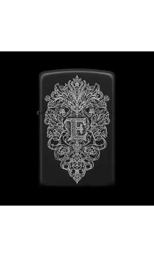 Benzinli Çakmak Ejderha Figürlü E Harfli Tasarım - V64