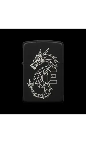 Benzinli Çakmak Ejderha Figürlü E Harfli Tasarım - V70