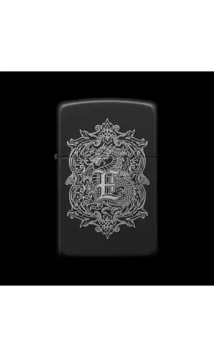 Benzinli Çakmak Ejderha Figürlü E Harfli Tasarım - V73