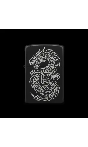 Benzinli Çakmak Ejderha Figürlü E Harfli Tasarım - V75