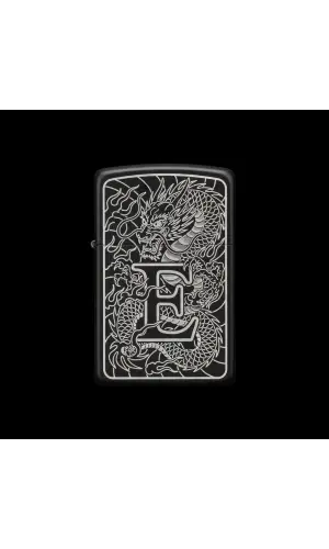 Benzinli Çakmak Ejderha Figürlü E Harfli Tasarım - V78