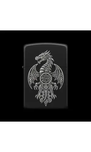 Benzinli Çakmak Ejderha Figürlü E Harfli Tasarım - V8