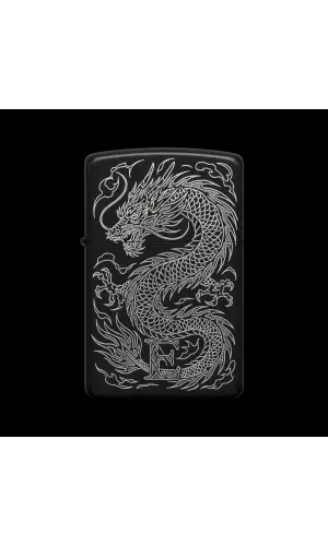 Benzinli Çakmak Ejderha Figürlü E Harfli Tasarım - V89