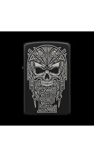 Benzinli Çakmak Kuru Kafa Figürlü E Harfli Tasarım - V33