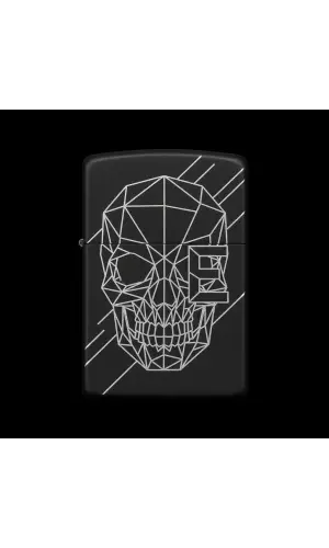 Benzinli Çakmak Kuru Kafa Figürlü E Harfli Tasarım - V49