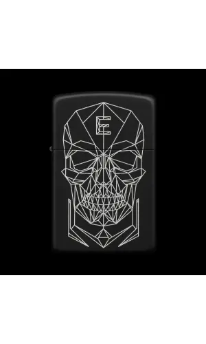 Benzinli Çakmak Kuru Kafa Figürlü E Harfli Tasarım - V52