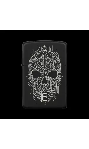 Benzinli Çakmak Kuru Kafa Figürlü E Harfli Tasarım - V53