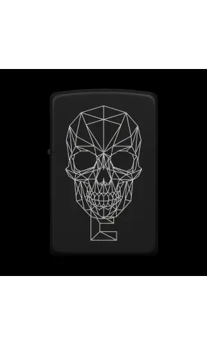 Benzinli Çakmak Kuru Kafa Figürlü E Harfli Tasarım - V6