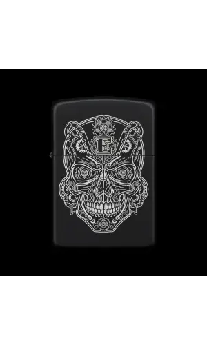 Benzinli Çakmak Kuru Kafa Figürlü E Harfli Tasarım - V84